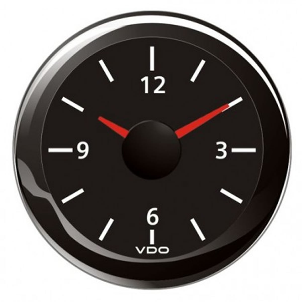 Veratron Quartz clock Gauge 12V Black 52mm